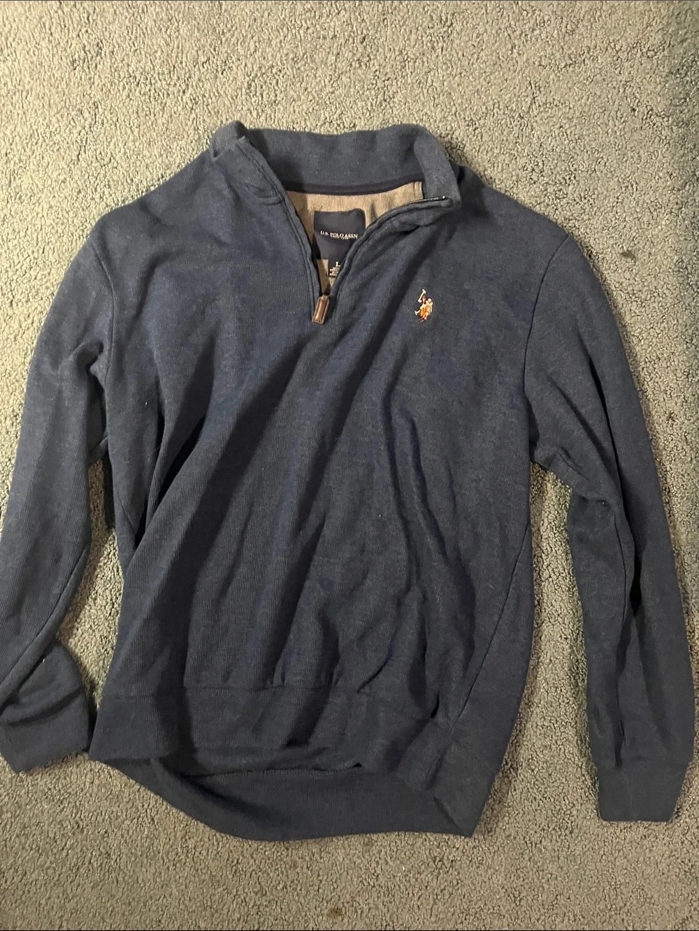 U.S. Polo Assn. Navy Half-Zip Pullover with Embroidered Pony